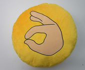 Os coxins e os descansos redondos do amarelo do Emoticon de Emoji encheram o brinquedo do luxuoso