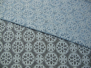 Material de nylon do vestido do projeto do floco de neve da tela do laço do algodão dos azuis marinhos