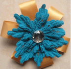 Corpete da flor artificial do laço do algodão tecido para a roupa, flores tecidas feitos a mão