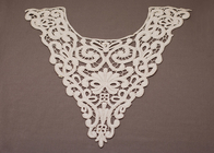 Colarinho branco de algodão bordado crochê rendas para mulheres vestido