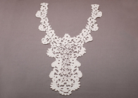 Bordados Folho de íris algodão branco Crochet Lace colarinho Motif para Lace Top