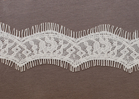 Personalizado OEM Crochet algodão Marfim onda Eyelash Lace Trim tecido para mulheres