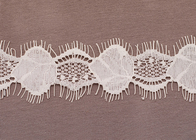 Tecidos de vestuário OEM Marfim algodão Eyelash Lace Trim de Crochet