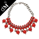 A habilidade excelente vermelha perlou colares handcrafted para as mulheres (JNL0136)