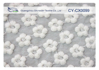 Tela bordada branco do laço da forma da flor para o vestido de casamento CY-CX0099