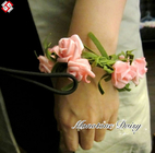 corpete cor-de-rosa do pulso da flor da decoração do casamento da flor do material artificial da espuma