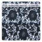 Tela de nylon branca/do preto cor do algodão do vestido floral, laço bordado