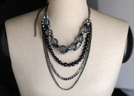 Feminino OEM personalizado Cadeia artesanal colares com pérolas azul
