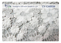 Tela do laço do jacquard do nylon de 100% com branco/verde/cor azul CY-CX0039