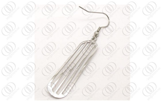 Linhas de aço inoxidável completamente lustradas brincos grandes da forma para mulheres
