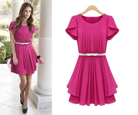 Vestidos modestos do verão sem mangas da roupa ocasional de mulheres de adultos com correia