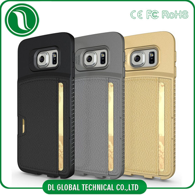 Casos de couro feitos sob encomenda de pouco peso do telemóvel para a galáxia S6 de Samsung