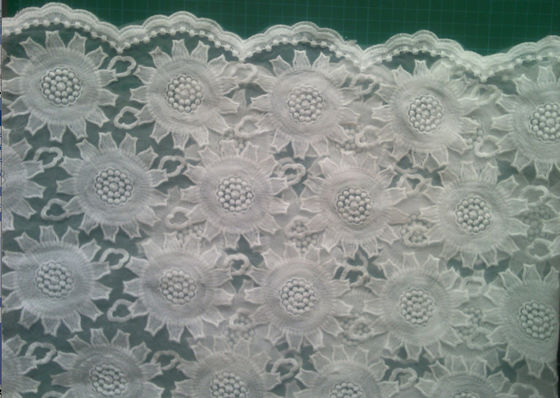 o organza de 80cm bordou o algodão da tela do laço para vestidos de casamento