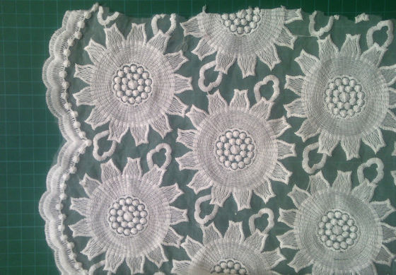 o organza de 80cm bordou o algodão da tela do laço para vestidos de casamento