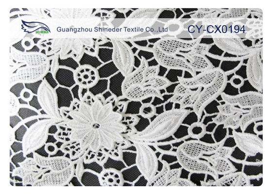 Tela bordada branco impressa costume do laço do vestido de casamento para a roupa interior