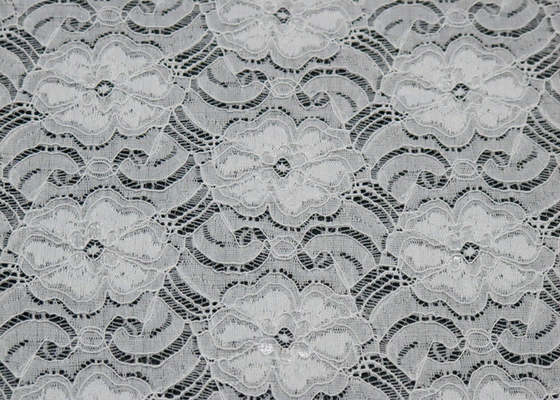 Tela elástica do laço do Spandex de nylon