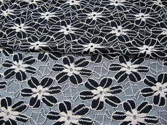 Preto/branco fez malha a tela elástica do laço para a senhora Vestuário Girassol Teste padrão CY-DK0008