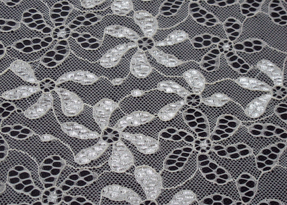 Nylon de 90% + tela elástica do laço da flor do Spandex de 10% para o Nightwear CY-LW0795