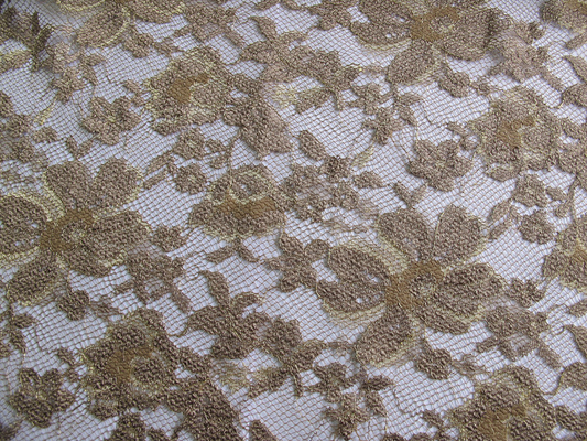 Tela floral maioria metálica Scalloped preto CY-LW0060 de tingidura Eco-Amigável do laço