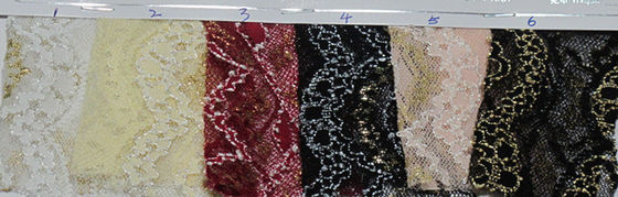 Tela do laço do ilhó da roupa interior elástica, antiestático metálicos e multi coloridos