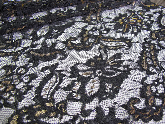 Tela elástica do laço do bordado da Multi-cor