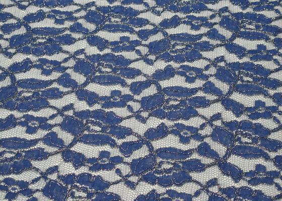 Azul metálico Eco-Amigável da tela do laço, tela de nylon CY-LW0791 do laço do algodão