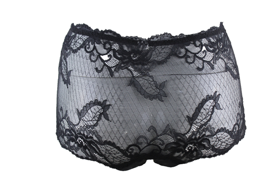 Cintura alta bordada elegante da cuecas de Boyshort do laço para a fêmea nova