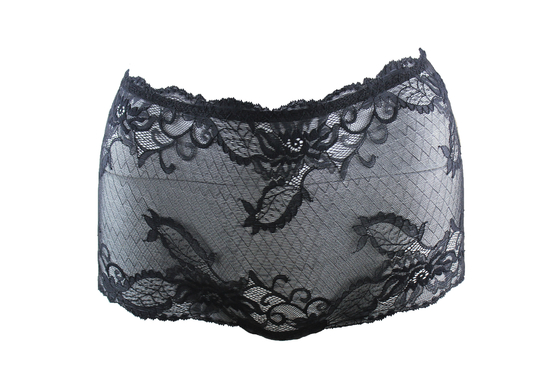 Cintura alta bordada elegante da cuecas de Boyshort do laço para a fêmea nova