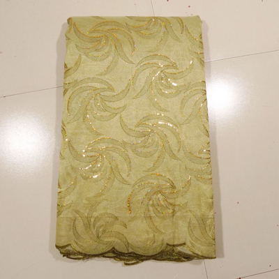 Tela bordada ouro do laço para o vestido de casamento, vestuário