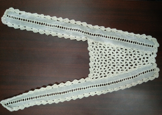 Guarnição feito a mão da tela do laço do bordado, guarnição do laço do algodão da saia do vestido