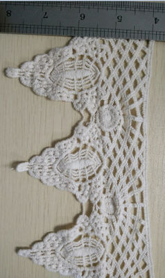 Fora da tela decorativa 15cm do laço de Chantilly da guarnição do laço do algodão branco