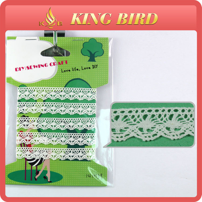 Algodão DIY da decoração da guarnição da fita do laço do aparamento do laço de DIY feito crochê