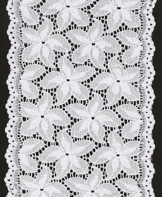Teste padrão de flor decorativo branco da guarnição do laço no vários tamanho e teste padrão de flor