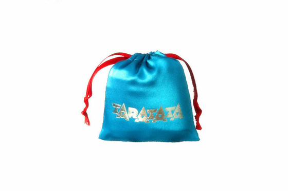 Embalagem azul do presente do malote do cordão da jóia, umidade 13*16cm da prova