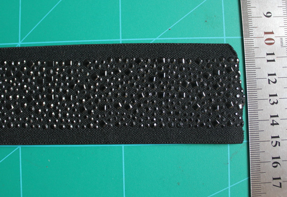 nylon e Spandex elásticos pretos do Webbing de 5cm com cristal de rocha