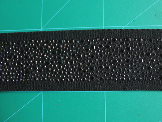 nylon e Spandex elásticos pretos do Webbing de 5cm com cristal de rocha