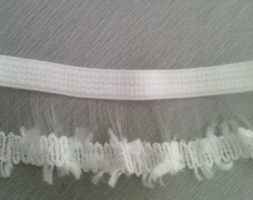 O Webbing elástico tecido branco/elástico de nylon feito-à-medida grava 2.5cm