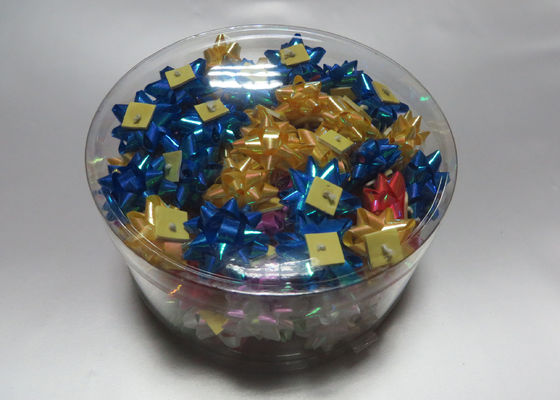 Ouro, vermelho, mini fita azul da curva do presente da estrela com polipropileno para a decoração do presente