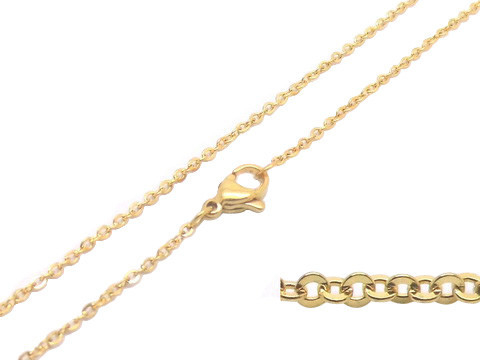 Da colar de aço inoxidável das correntes da forma relação oval lisa chapeada ouro do anel para mulheres