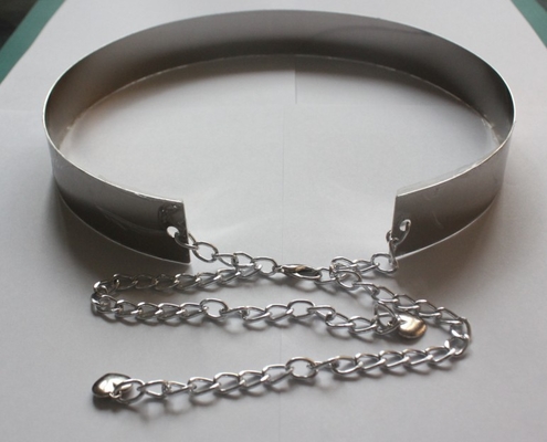 correias de pano de 5cm para as mulheres, espelho metálico da placa de metal da forma com a correia de cintura chain