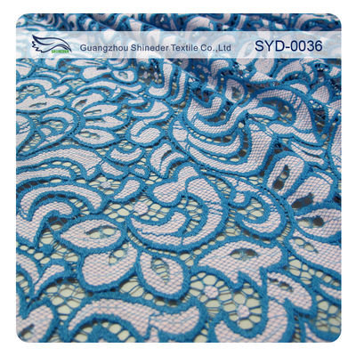 Tela de nylon do laço do algodão dobro da cor para a tela home do laço de matéria têxtil/pestana