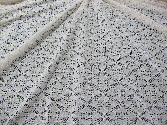 Tela de nylon para o fato, tela do laço do algodão Stretchable de malha do laço