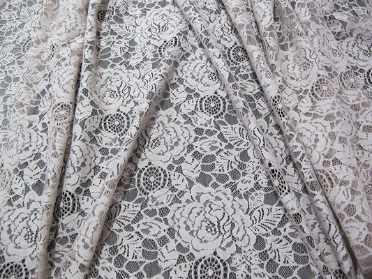 Branco de nylon da tela do laço da flor do algodão amigável de Eco para o ODM do OEM da blusa