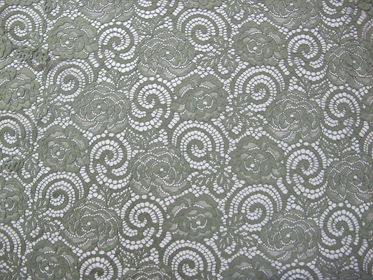 Tela de nylon do laço da flor feita malha para o vestuário com laço do Não-Estiramento
