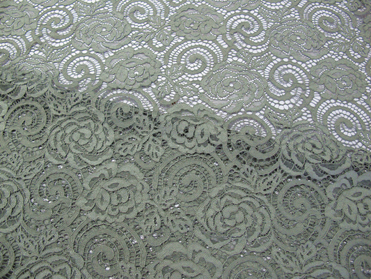 Tela de nylon do laço da flor feita malha para o vestuário com laço do Não-Estiramento