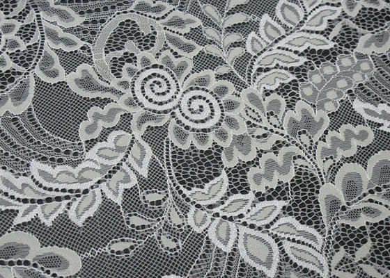 Floral branco da tela de nylon popular elegante do laço para o vestido de casamento