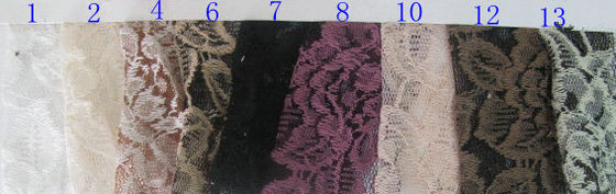Tela de nylon do laço do algodão preto da flor, nylon de 65% + algodão CY-LW0016 de 35%