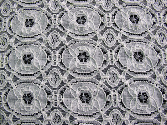 Tela de nylon do laço do algodão Psiquiatra-Resistente, tela geométrica CY-LW0154 da flor