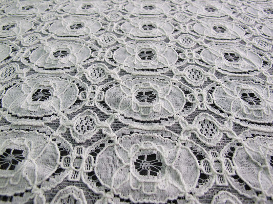 Tela de nylon do laço do algodão Psiquiatra-Resistente, tela geométrica CY-LW0154 da flor